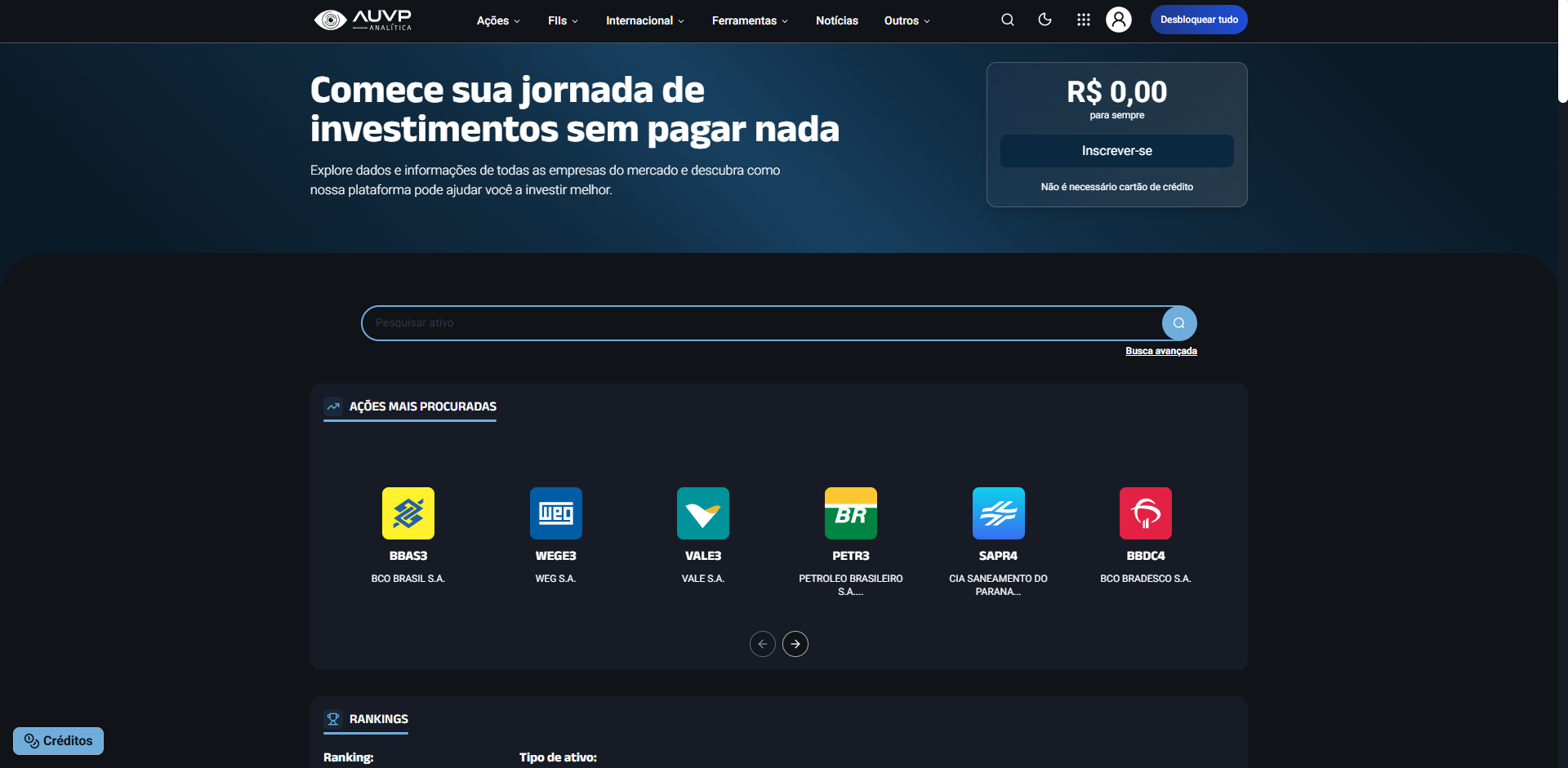 Tela da Analítica
